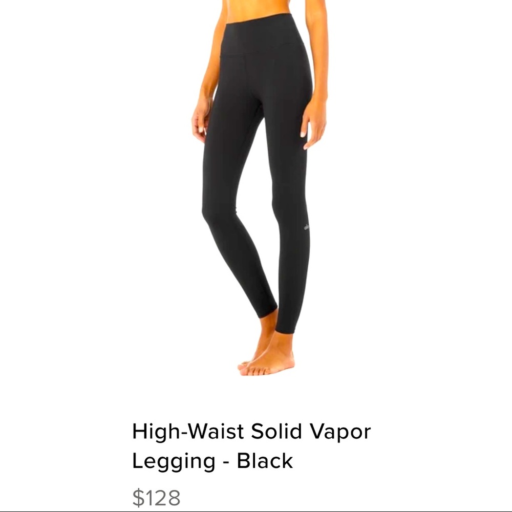 ALO YOGA Black “Vapor” Highwaisted Leggings